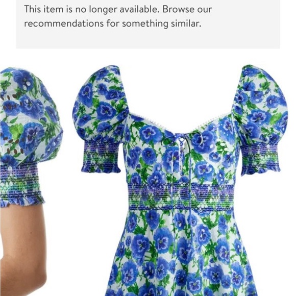 ALICE + OLIVIA Crawford Floral Eyelet Smocked Cotton Minidress
size 2 - Picture 2 of 5